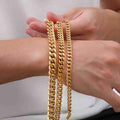 Gold Color Cuban Chain Bracelets for Men,6/8/10/12MM Stainless Steel Chain Link Wristband,Casual Hip Hop Male Jewelry Gift