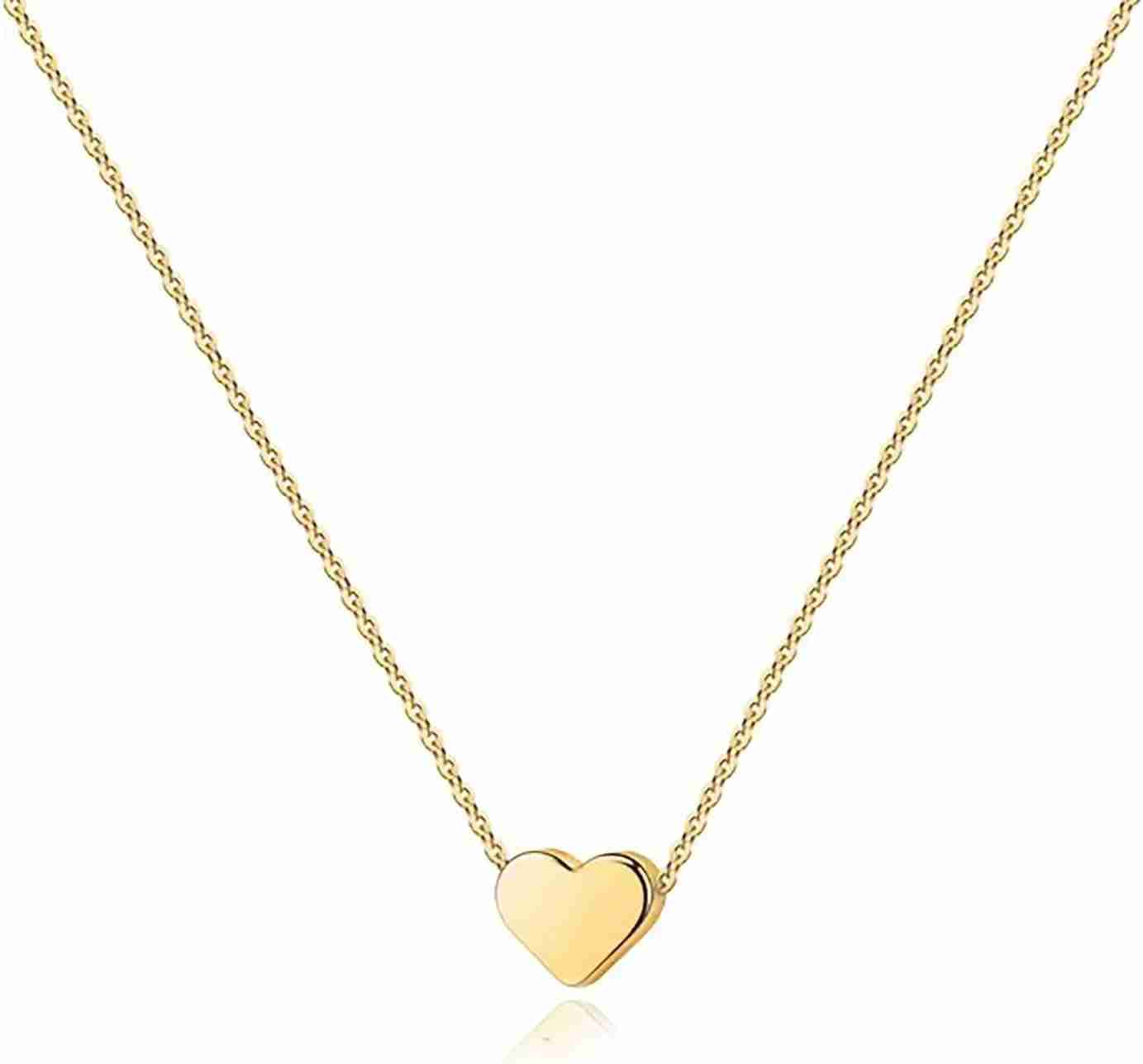 K Gold Plated Heart Necklace |Silver Plated Necklace Cute Dainty Love Pendant Necklaces for Women Gift for Girls Gift for Women